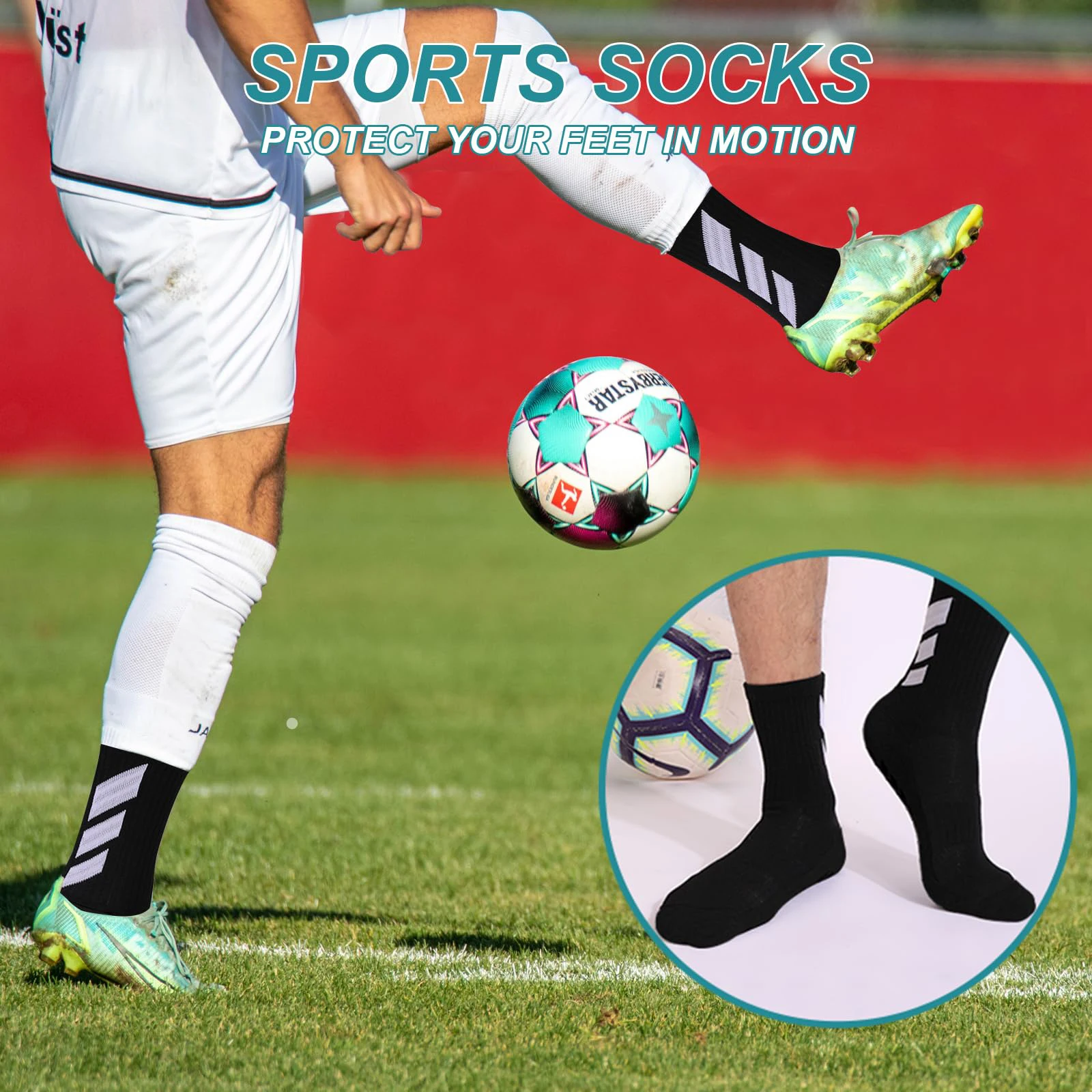 AliExpress 1 Pair, Men's Football Socks anti Slip Training Sports Socks, Mid Tube Sports Sock, view 5