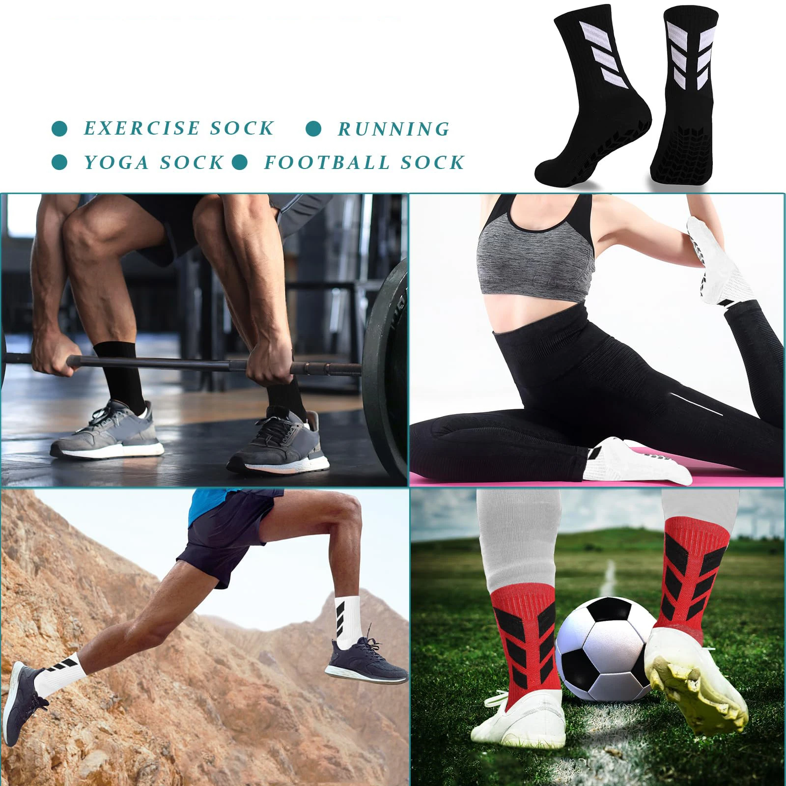 AliExpress 1 Pair, Men's Football Socks anti Slip Training Sports Socks, Mid Tube Sports Sock, view 6