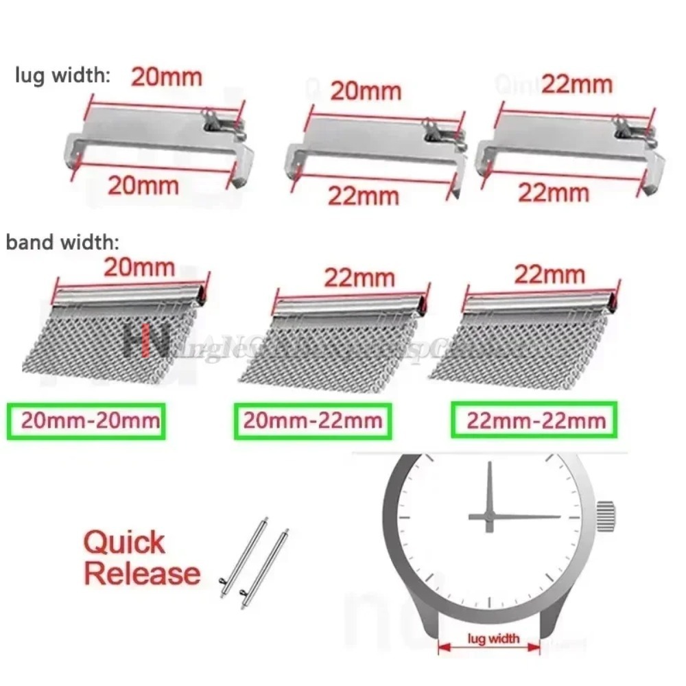 AliExpress Quick-Release Watch Strap Adapters (18-22mm), view 5