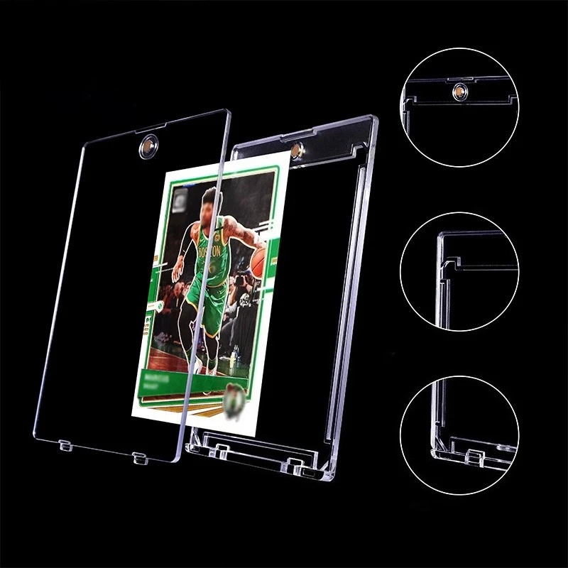 AliExpress 1 Pc Clear Card Holder, Magnetic‑Attraction Gaming Sports Trading Card Display Case, Idol Photo Protective Sleeves, view 4