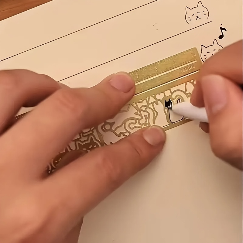 AliExpress 1 PC Cute Cat Bookmark - Double-Sided Ruler for Diary/Planner/Notes, Creative Stationery Gift, view 6