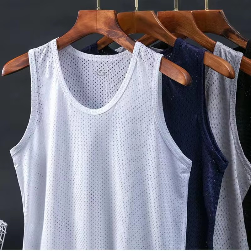 AliExpress Men's Ice Silk Mesh Stringer Tank Top, view 4