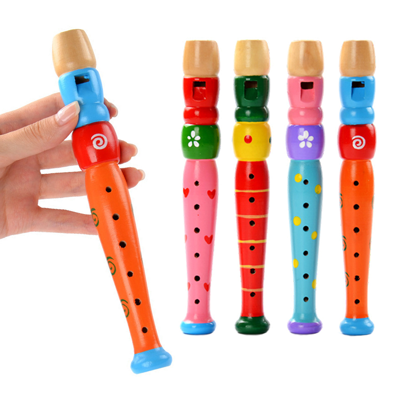 AliExpress 1 Pc Small Wooden Colorful Piccolo Flute for Kids Learning Rhythm Musical Instrument Early Education Music Sound Toys for Kids