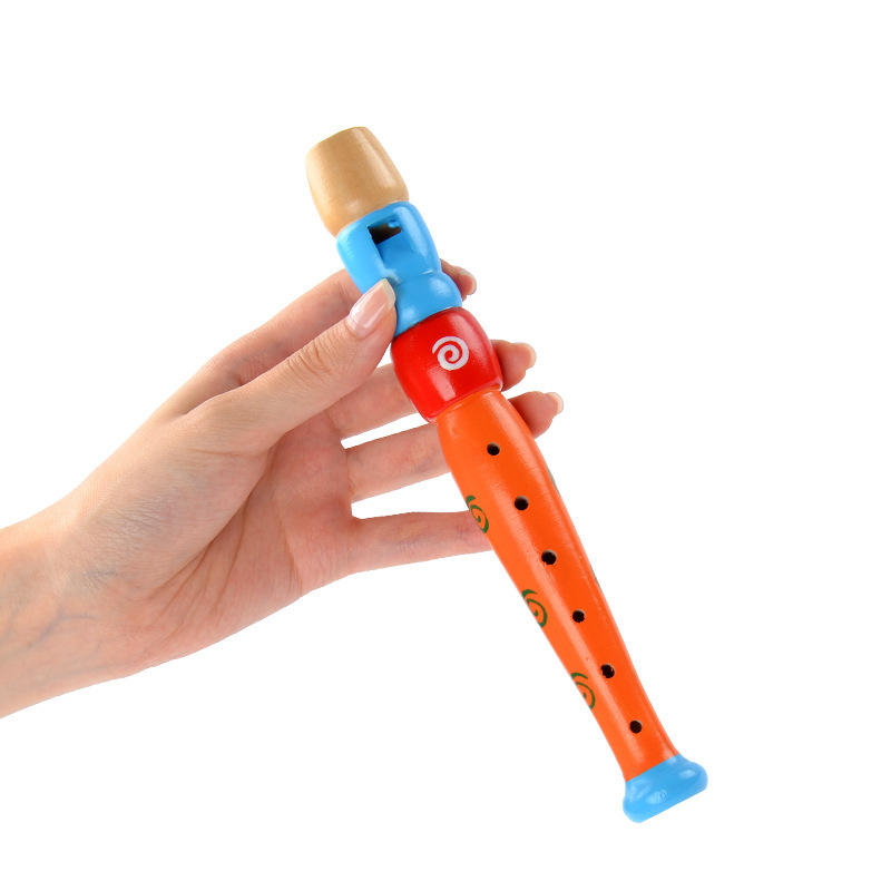 AliExpress 1 Pc Small Wooden Colorful Piccolo Flute for Kids Learning Rhythm Musical Instrument Early Education Music Sound Toys for Kids, view 3