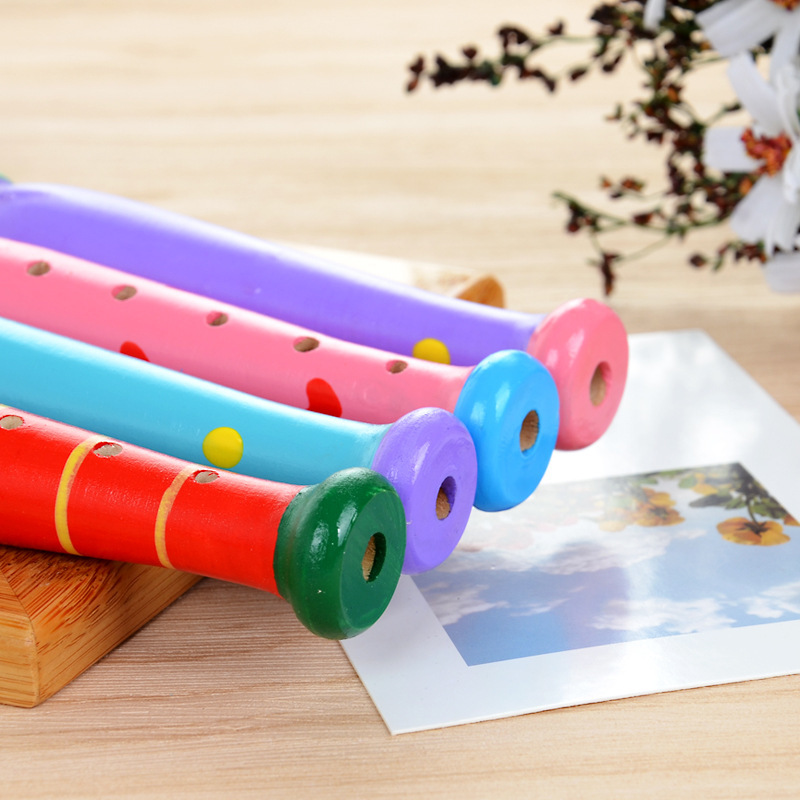 AliExpress 1 Pc Small Wooden Colorful Piccolo Flute for Kids Learning Rhythm Musical Instrument Early Education Music Sound Toys for Kids, view 5