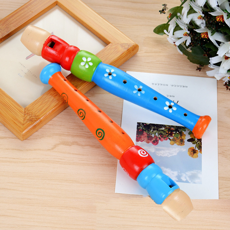 AliExpress 1 Pc Small Wooden Colorful Piccolo Flute for Kids Learning Rhythm Musical Instrument Early Education Music Sound Toys for Kids, view 6