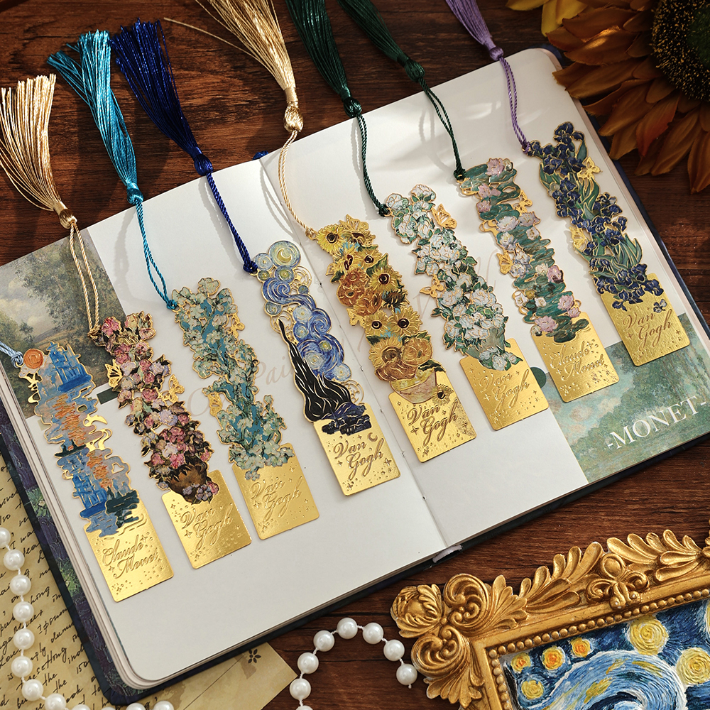 AliExpress 1 Pc Vintage Artistic Metal Bookmark, Hollow Painting Design With Long Tassel For Office Book Lovers Reading Gift Stationery