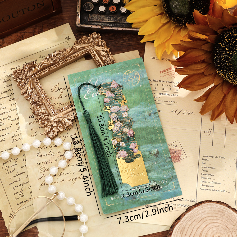 AliExpress 1 Pc Vintage Artistic Metal Bookmark, Hollow Painting Design With Long Tassel For Office Book Lovers Reading Gift Stationery, view 6