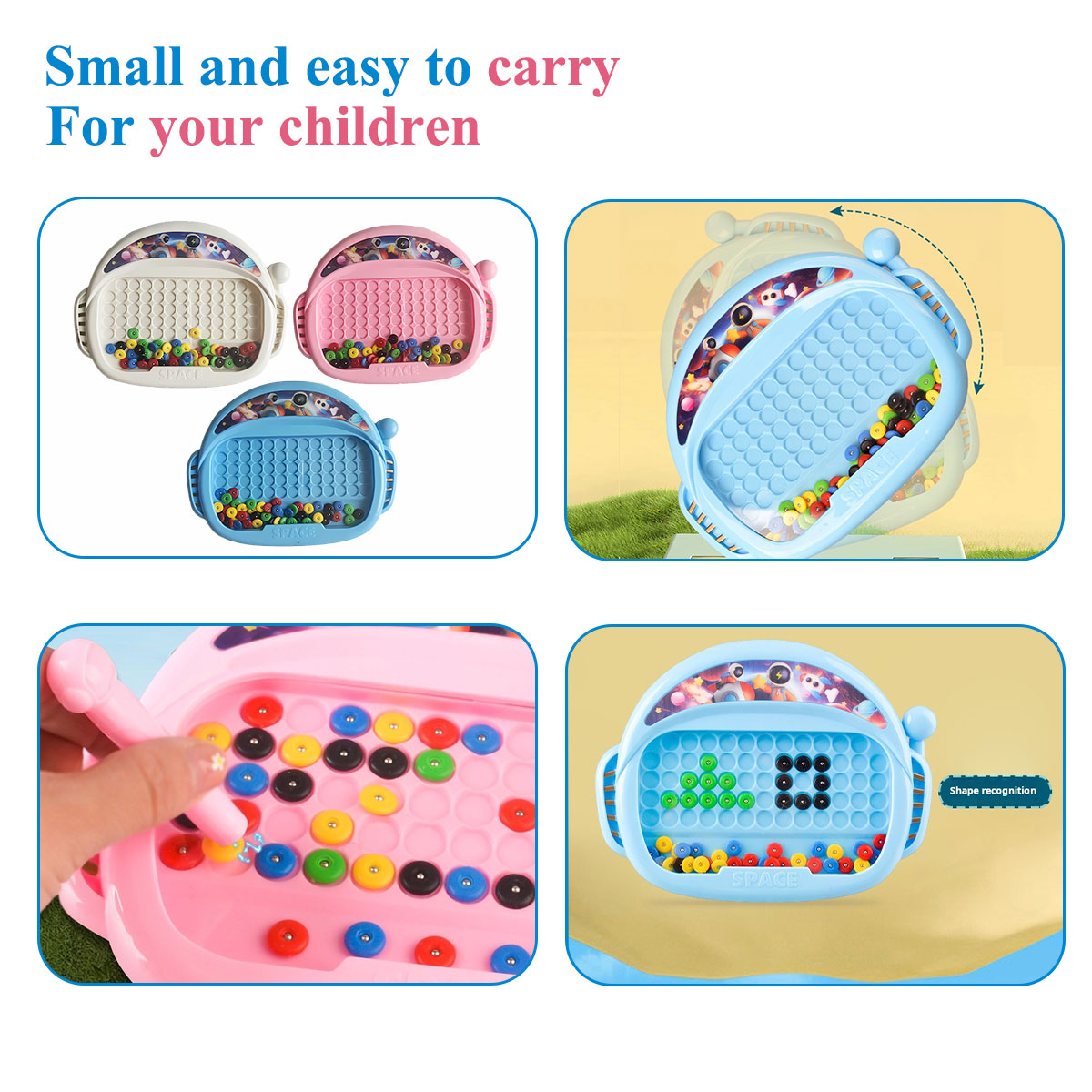 AliExpress 1 PCS Children's Magnetic Doodle Board with Pen & Beads Drawing Toy for 3-8 Years Kids Educational Boy Girl Montessori Gift, view 2