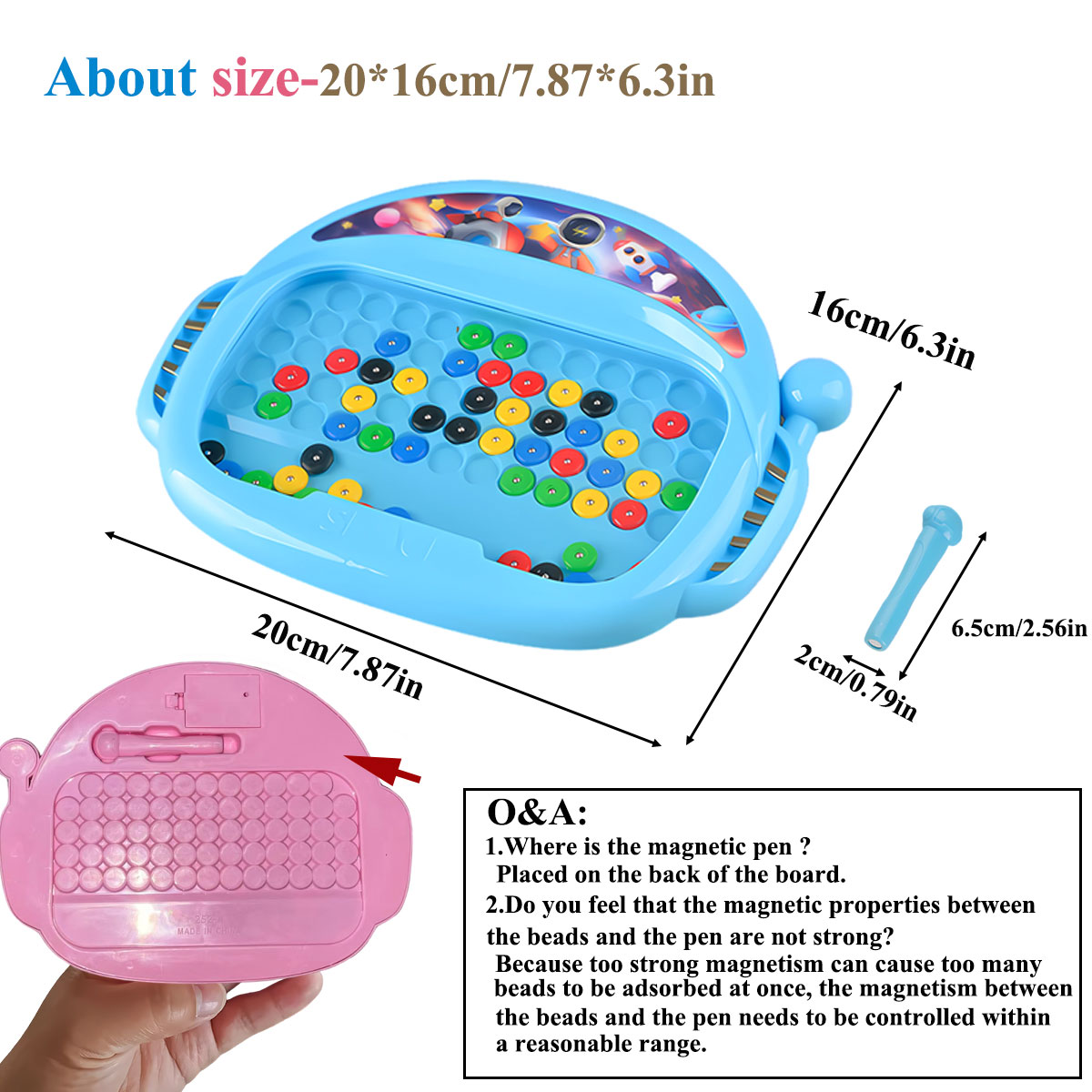AliExpress 1 PCS Children's Magnetic Doodle Board with Pen & Beads Drawing Toy for 3-8 Years Kids Educational Boy Girl Montessori Gift, view 3