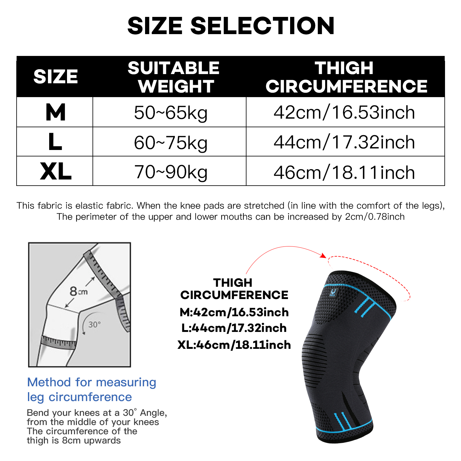 AliExpress Elastic Compression Knee Support Sleeve, view 6