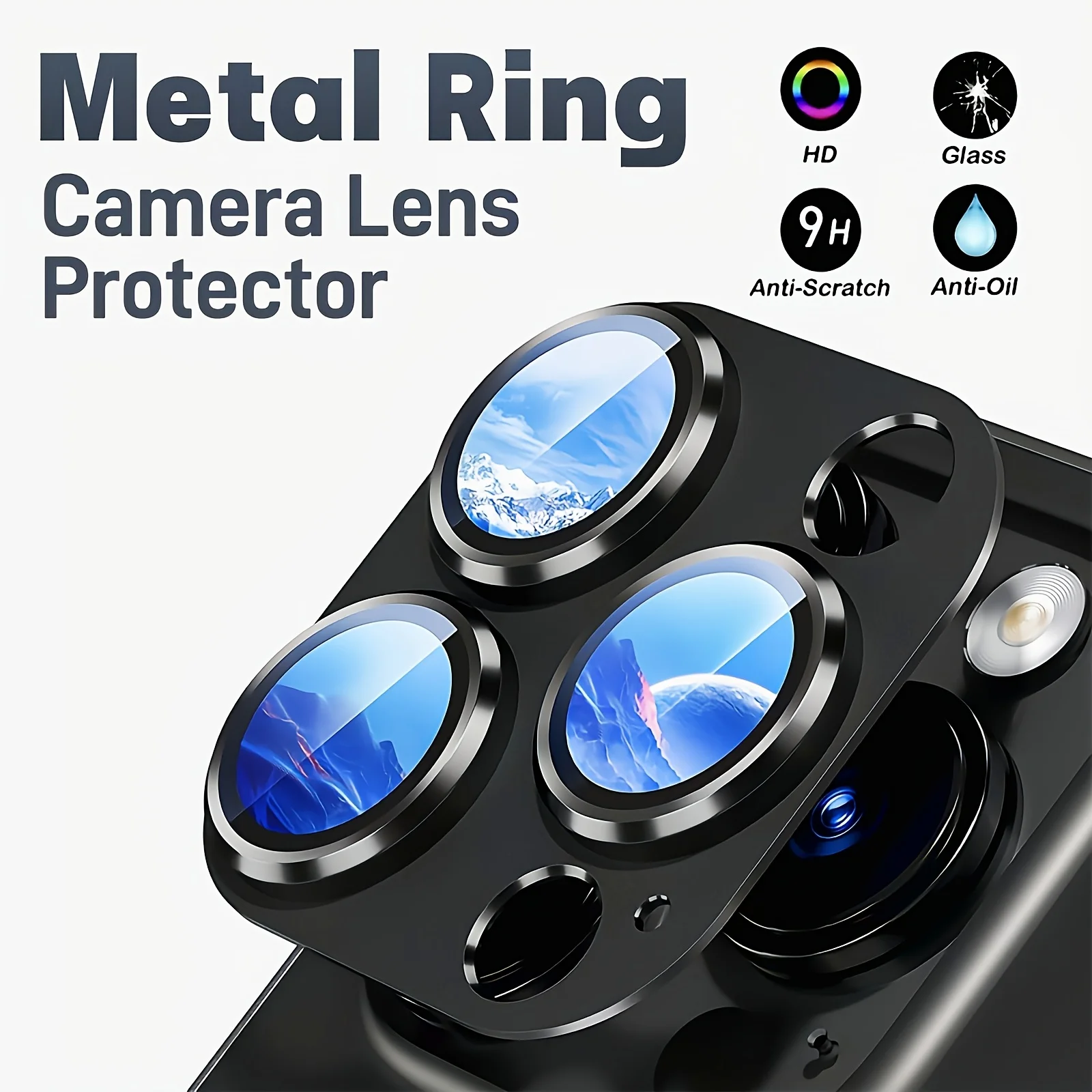 AliExpress Metal Ring Tempered Glass Camera Lens Protector, view 2