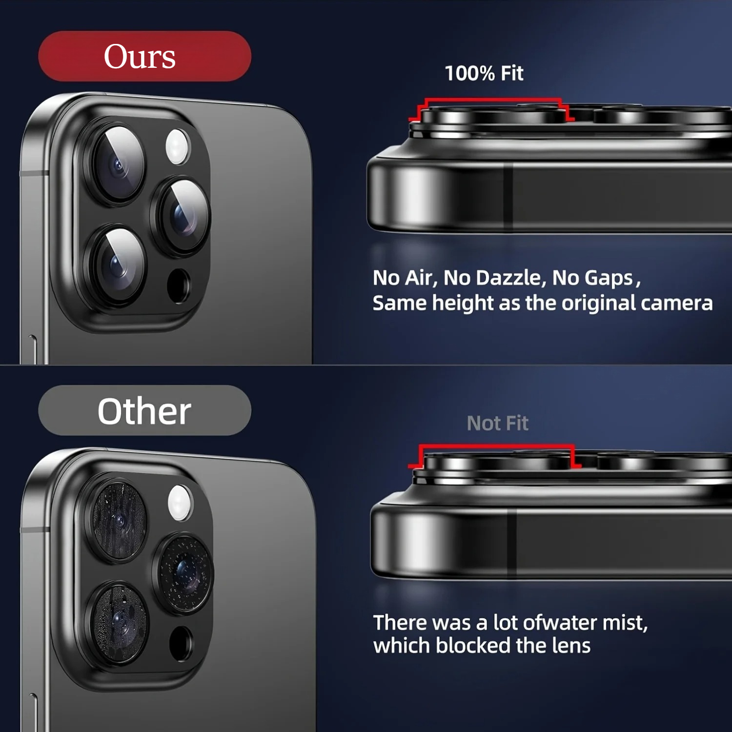AliExpress Metal Ring Tempered Glass Camera Lens Protector, view 3