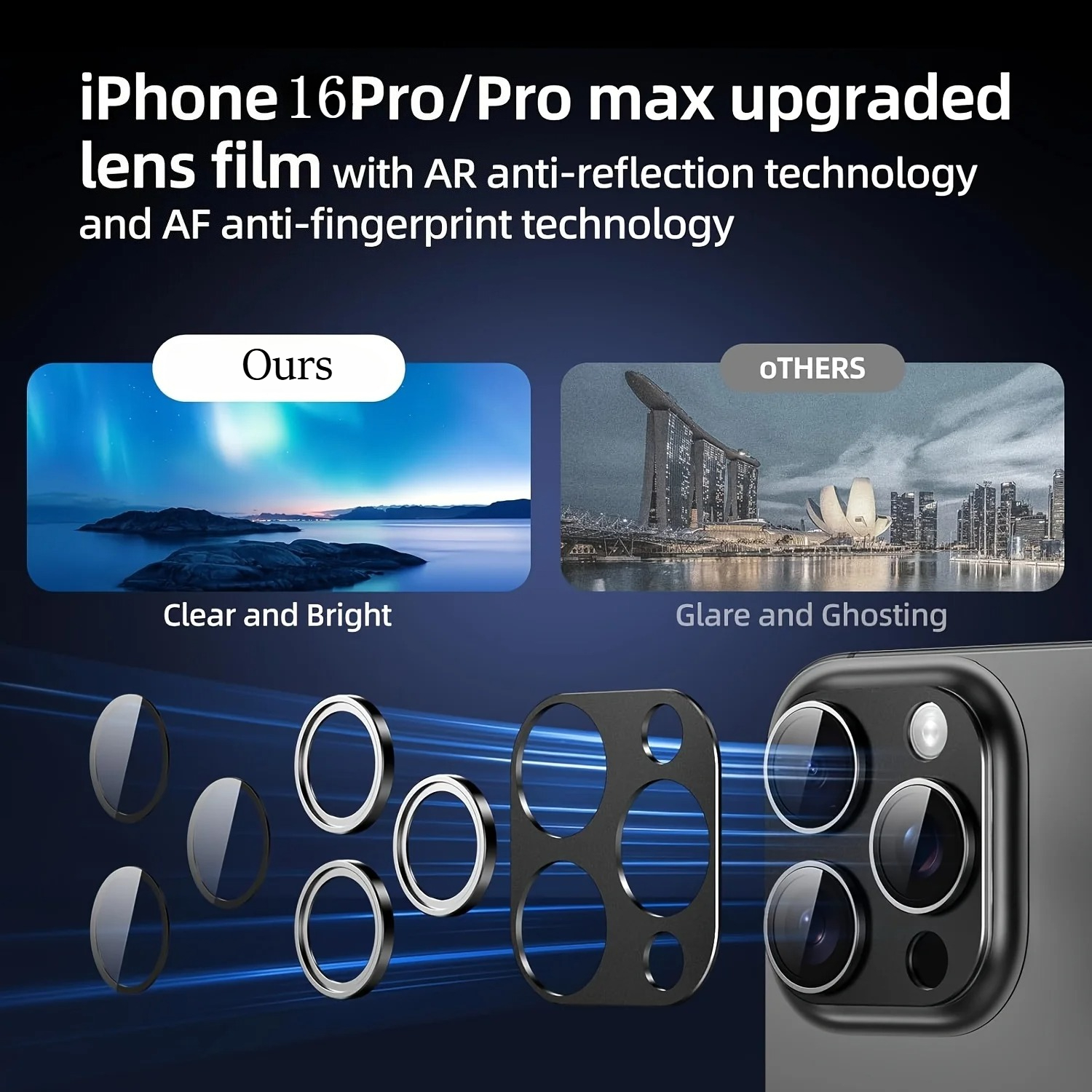 AliExpress Metal Ring Tempered Glass Camera Lens Protector, view 5