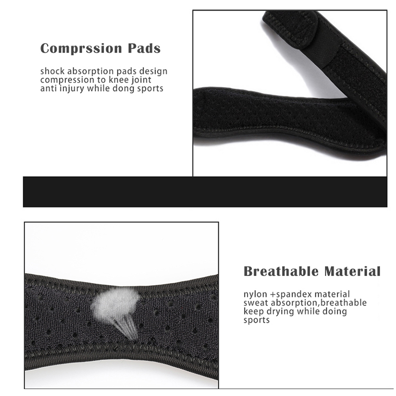AliExpress 1 Piece Knee Patellar Tendon Knee Support Strape Brace Adjustable Shock Absorption Compression Knee Pad Sleeve for Basketball, view 4