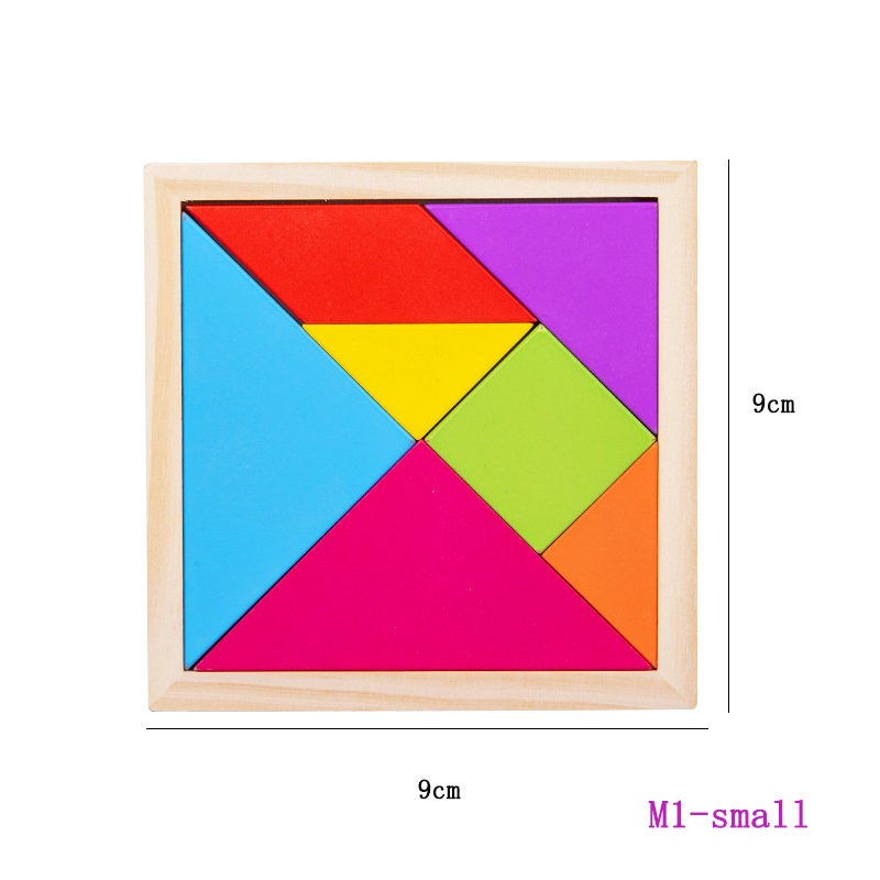 AliExpress 1 Set Wooden Blocks Puzzle Brain Teasers Toy Tangram Jigsaw Intelligence Colorful 3D Russian Blocks Montessori Educational, view 6