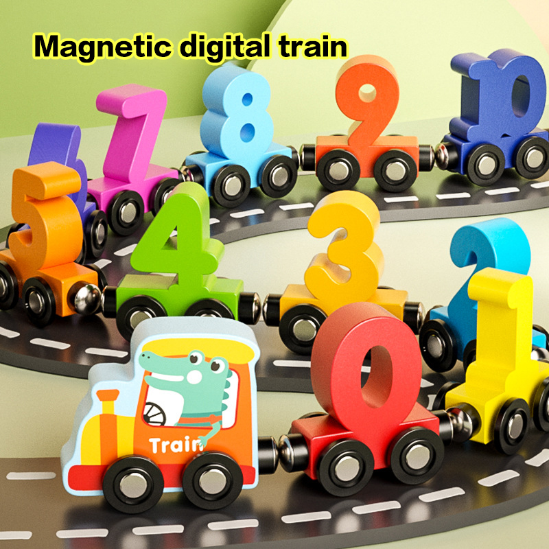 AliExpress 1 Set Wooden Magnetic Number Train Toys Montessori Educational Toy Train Kit Early Cognition Learning Teaching Sets For Toddlers