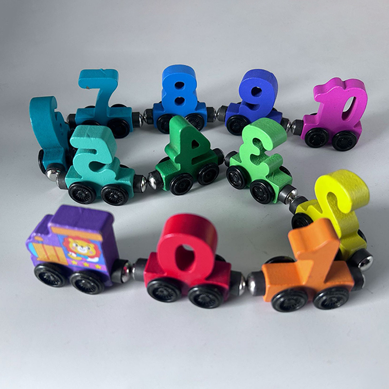 AliExpress 1 Set Wooden Magnetic Number Train Toys Montessori Educational Toy Train Kit Early Cognition Learning Teaching Sets For Toddlers, view 4