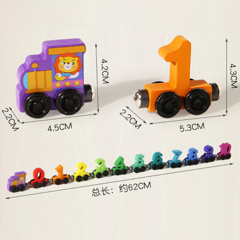 AliExpress 1 Set Wooden Magnetic Number Train Toys Montessori Educational Toy Train Kit Early Cognition Learning Teaching Sets For Toddlers, view 6