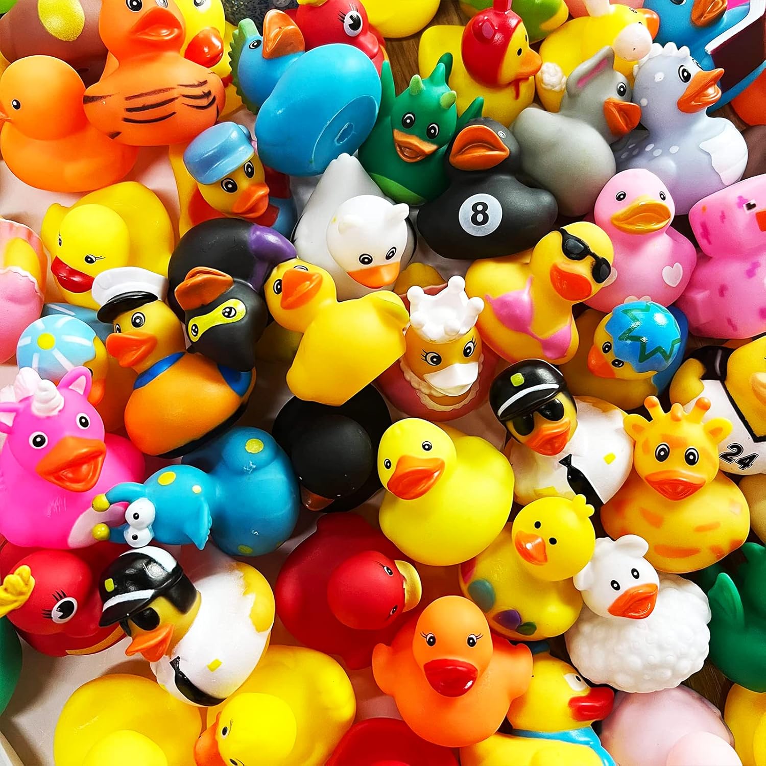 AliExpress 10-100PCSRubber Duck for Jeep Bath Toy Assortment Bulk Floater Duck for Kids Baby Shower Accessories Party Favors, Birthday