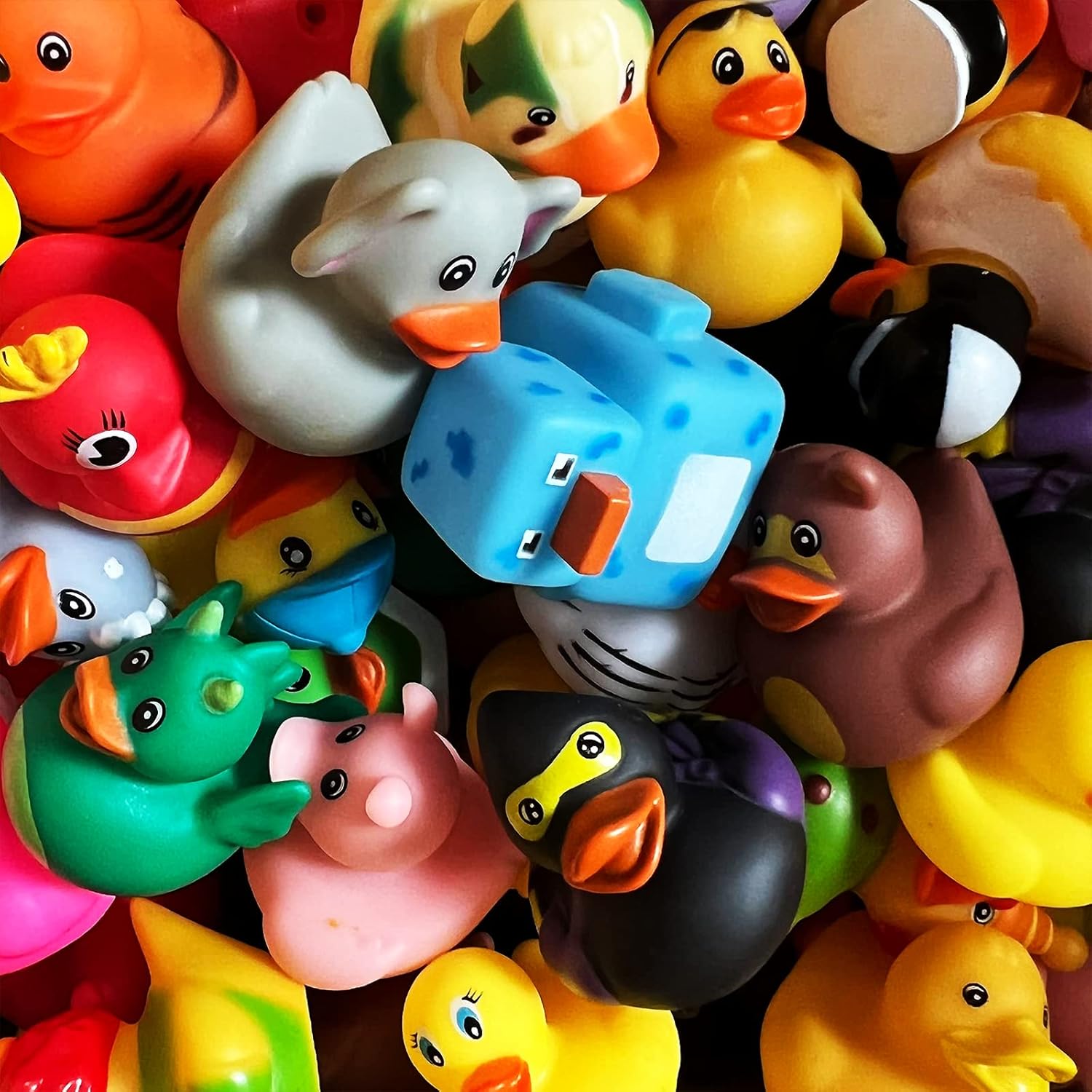 AliExpress 10-100PCSRubber Duck for Jeep Bath Toy Assortment Bulk Floater Duck for Kids Baby Shower Accessories Party Favors, Birthday, view 3