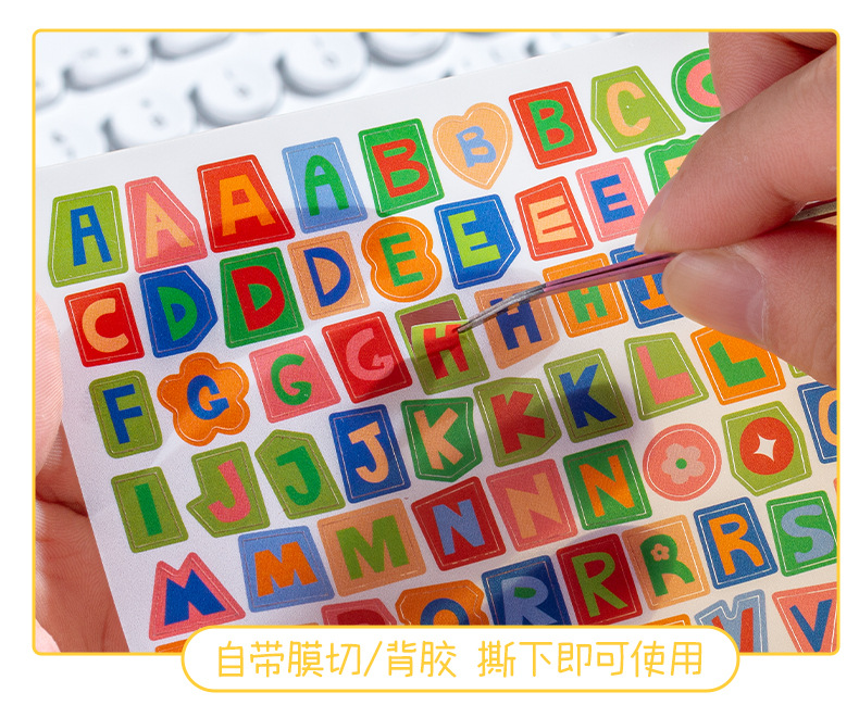 AliExpress 10/16pcs/Set Colorful Alphabet & Number Sticker For Diy Scrapbook Decoration, Water-Resistant With No Trace