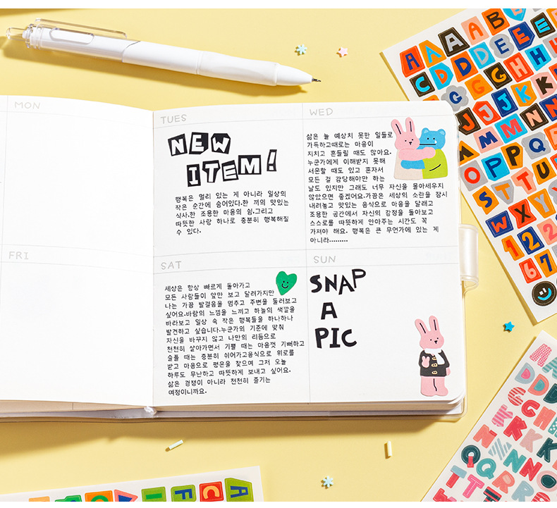 AliExpress 10/16pcs/Set Colorful Alphabet & Number Sticker For Diy Scrapbook Decoration, Water-Resistant With No Trace, view 3