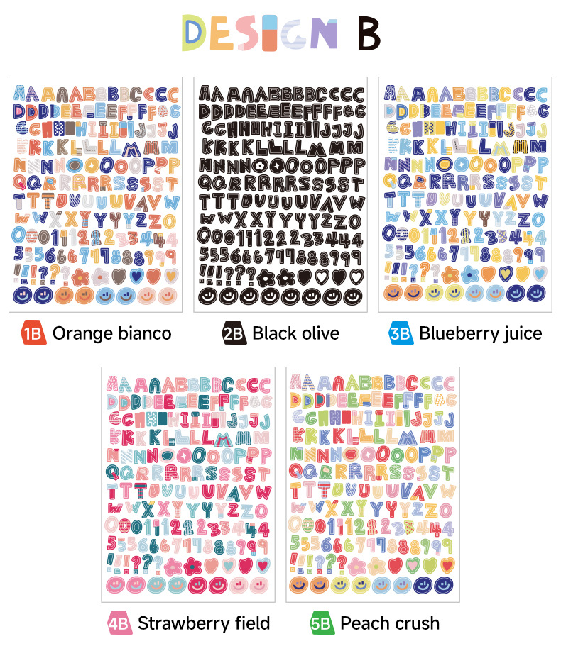 AliExpress 10/16pcs/Set Colorful Alphabet & Number Sticker For Diy Scrapbook Decoration, Water-Resistant With No Trace, view 5