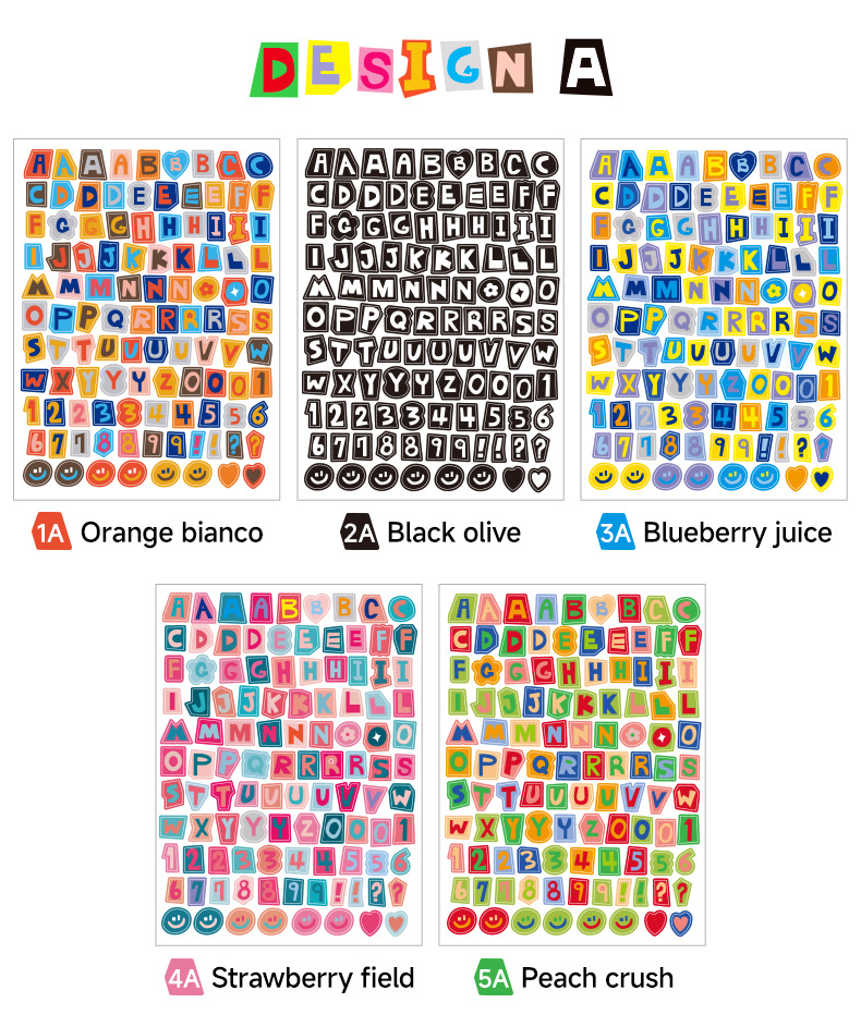 AliExpress 10/16pcs/Set Colorful Alphabet & Number Sticker For Diy Scrapbook Decoration, Water-Resistant With No Trace, view 6
