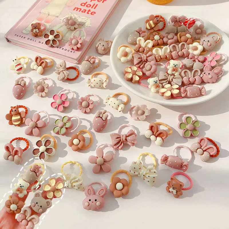 AliExpress Cartoon Bear and Bunny Elastic Hair Bands, view 2