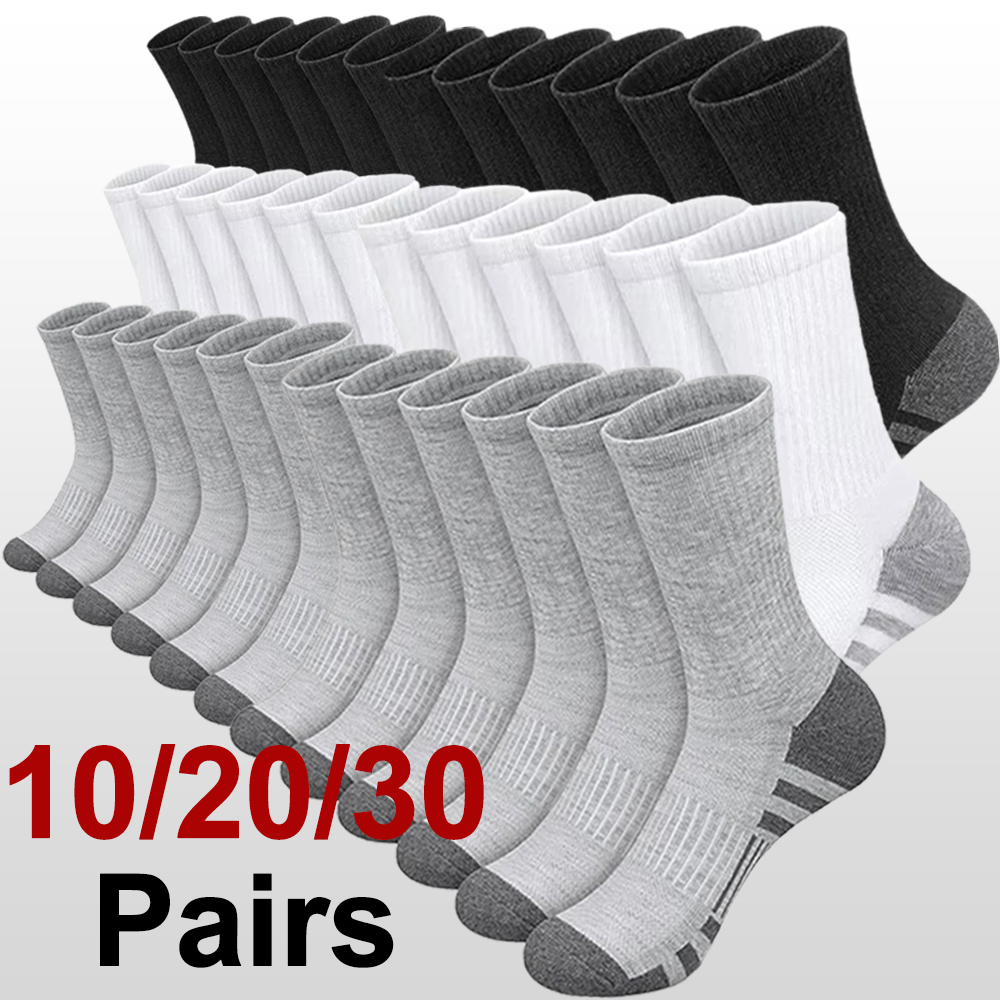 AliExpress 10/20/30 Pairs Men Outdoor Sports Socks Anti Odor Sweat Absorbing Breathable Comfortable Basketball Cycling Running Casual Socks