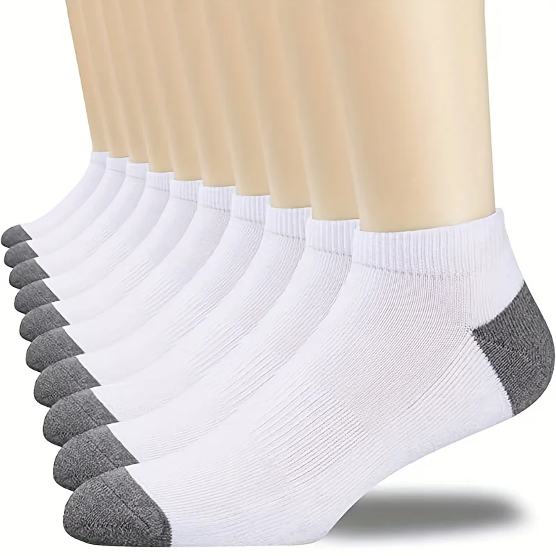 AliExpress 10/20/30pairs Men's Color Block Boat Socks, Fashion Breathable Comfy Low Cut Ankle Socks, Men's Socks, view 2