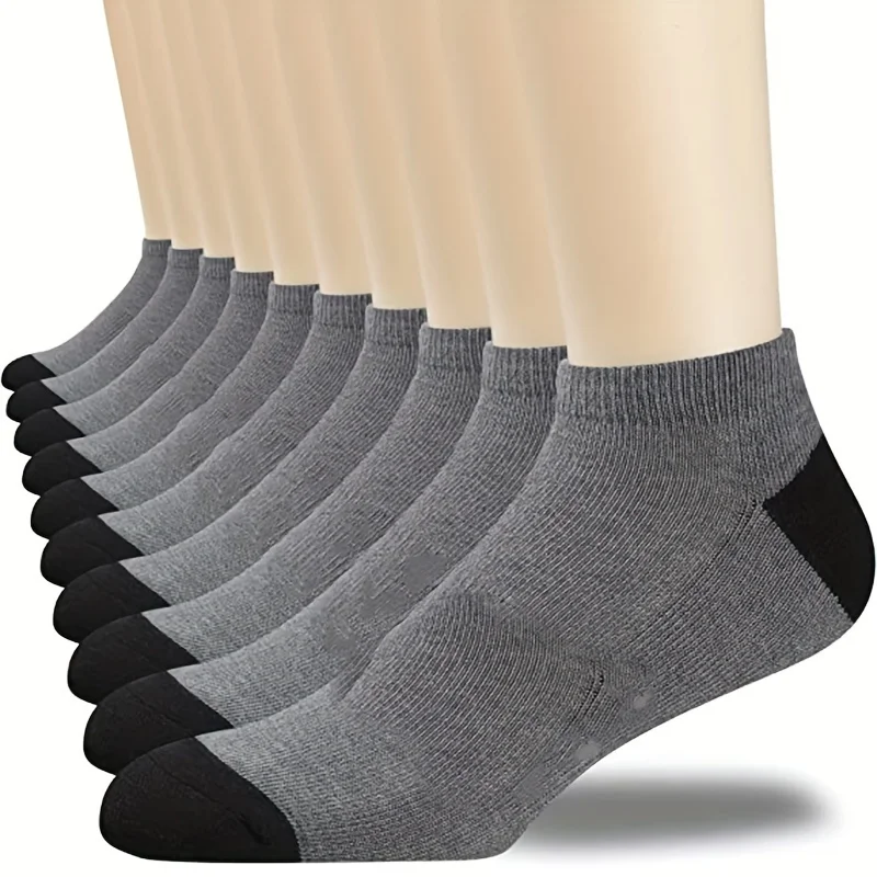 AliExpress 10/20/30pairs Men's Color Block Boat Socks, Fashion Breathable Comfy Low Cut Ankle Socks, Men's Socks, view 6