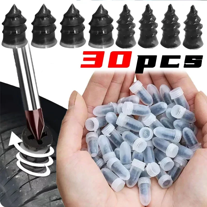 AliExpress 10/20/30Pcs Car Tyre Repair Rubber Nails Set Universal Cars Motorcycle Patch Nails Truck Bicycle Scooter Puncture Repair Tools