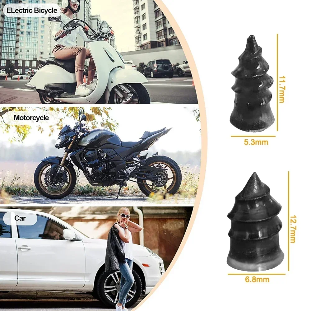 AliExpress 10/20/30Pcs Car Tyre Repair Rubber Nails Set Universal Cars Motorcycle Patch Nails Truck Bicycle Scooter Puncture Repair Tools, view 2