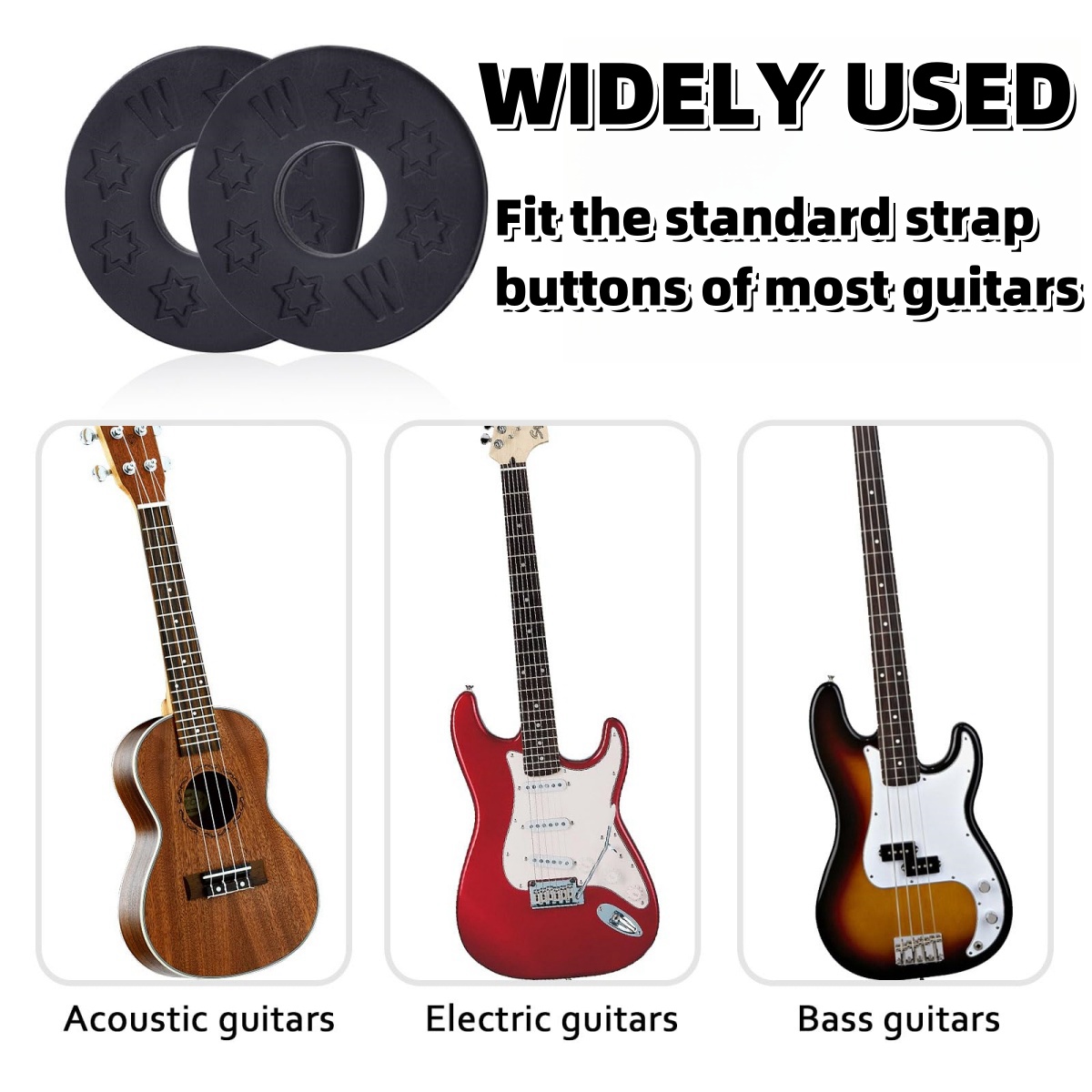 AliExpress 10/20/30Pcs Guitar Strap Locks Blocks Rubber Material Safety Lock Protector for Bass Ukulele Acoustic Classic Guitar Accessories, view 3