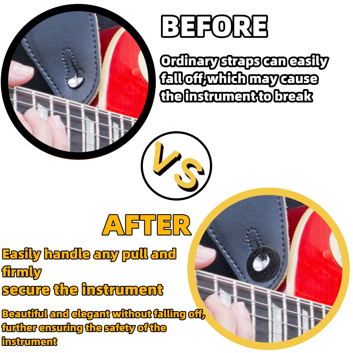 AliExpress 10/20/30Pcs Guitar Strap Locks Blocks Rubber Material Safety Lock Protector for Bass Ukulele Acoustic Classic Guitar Accessories, view 4