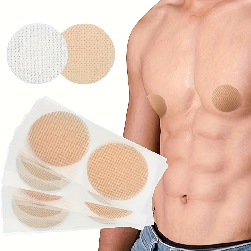 AliExpress 10/20/50/100/200-Pack Ultra-Thin And Soft Men'S Disposable Invisible Nipple Stickers, Mesh Fabric Chest Protectors, Suitable For