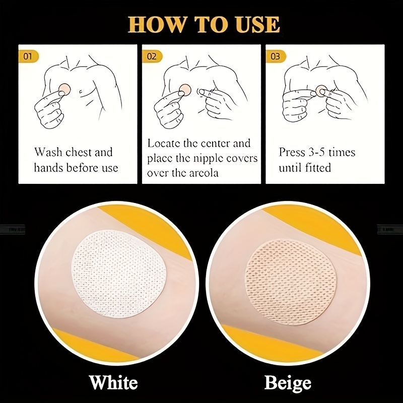 AliExpress 10/20/50/100/200-Pack Ultra-Thin And Soft Men'S Disposable Invisible Nipple Stickers, Mesh Fabric Chest Protectors, Suitable For, view 4