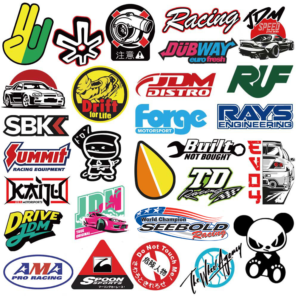 AliExpress 10/20/50/100pcs Cool JDM Stickers Auto Car Modify Motorcycle Scooter Bike Skateboard Laptop Graffiti Vinyl Decals Sticker Bomb, view 3