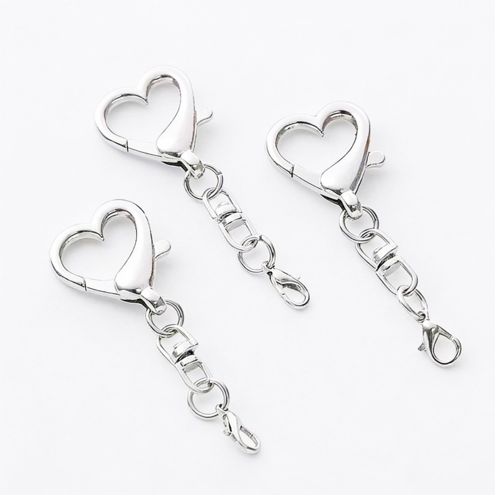AliExpress Alloy Heart Keyring Clasps for DIY (10 to 50 Pack), view 2