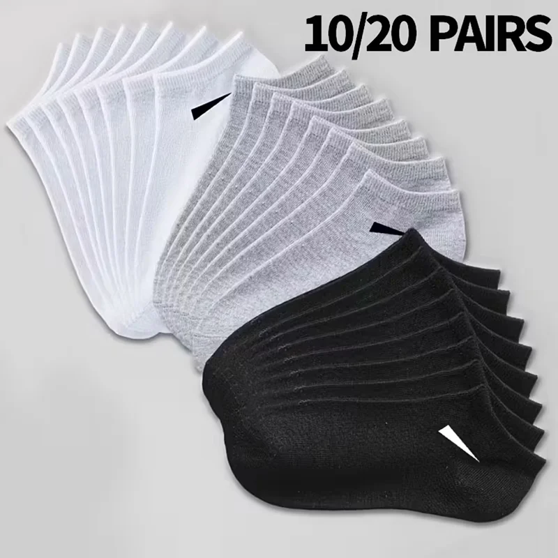 AliExpress 10/20 Pairs Ankle Socks Men Women Breathable Low Cut No Show Socks Solid Color Soft Short Socks for Daily Wear