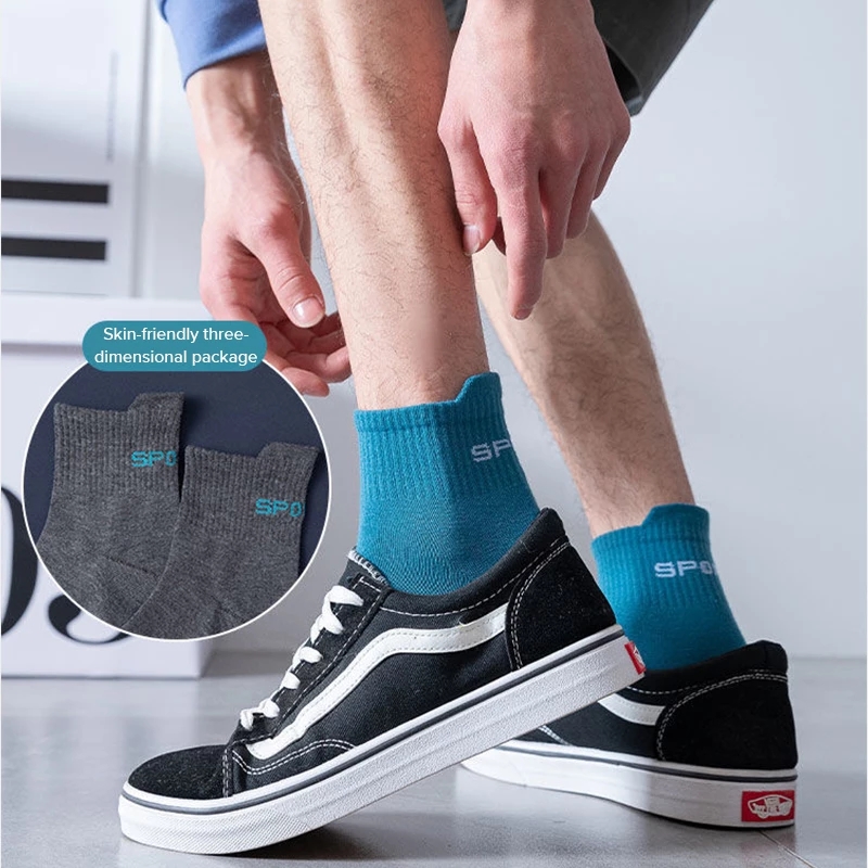 AliExpress 10/20Pairs High Quality Men's Socks Casual Breathable Cotton Man Run Sports Socks Spring Autumn Male Sox Gifts Plus Size 38-45, view 3