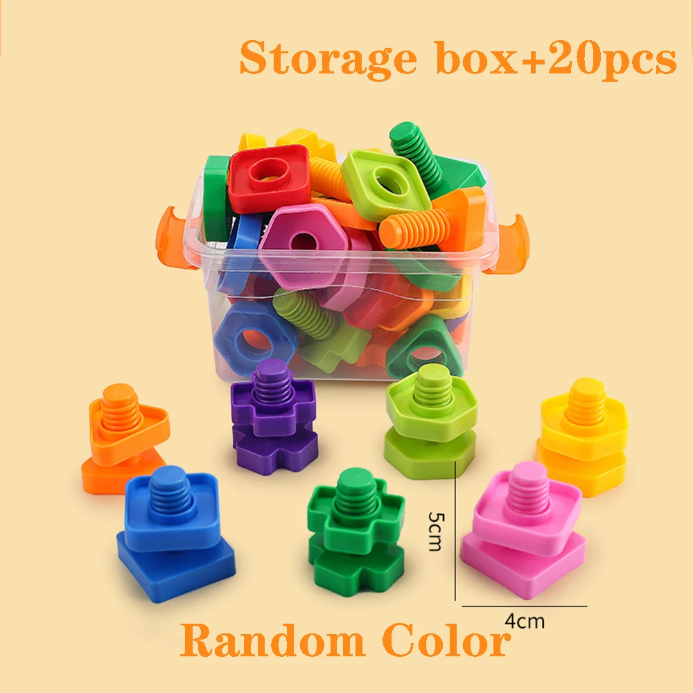 AliExpress 10/20pcs Set Screwing Building Blocks Creative Mosaic Puzzle Toys for Children Plastic Insert Nut Shape Boys Educational Toy