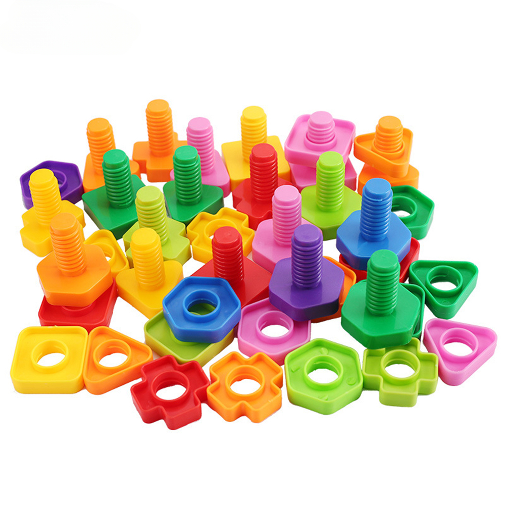 AliExpress 10/20pcs Set Screwing Building Blocks Creative Mosaic Puzzle Toys for Children Plastic Insert Nut Shape Boys Educational Toy, view 3