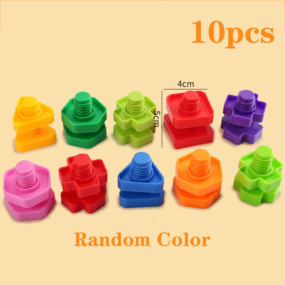 AliExpress 10/20pcs Set Screwing Building Blocks Creative Mosaic Puzzle Toys for Children Plastic Insert Nut Shape Boys Educational Toy, view 5