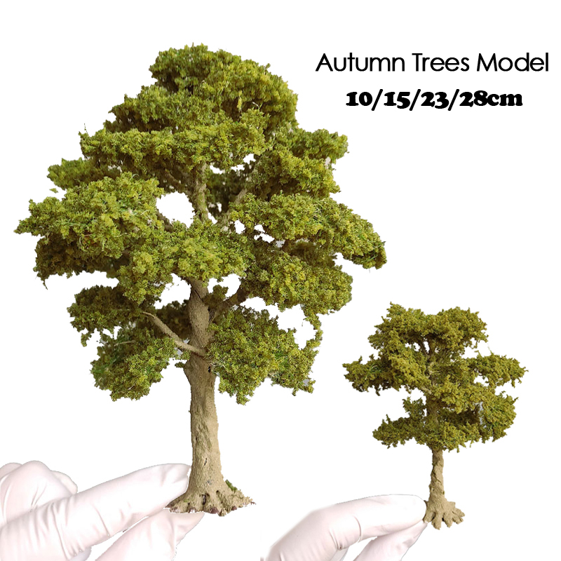 AliExpress 10-28cm Ho/oo/g Scale Autumn Model Tree Army Green Miniature Garden Landscape Tree Model Sand Table Scale Train Railroad Layout