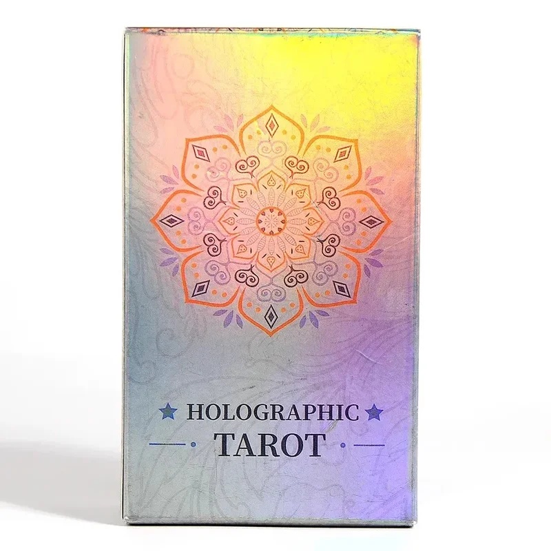 AliExpress 10.3*6cm Rainbow Holographic Tarot Deck, Tarot Cards With Guidebook Set, Divination Board Game Tarot Kit for Beginners, view 5