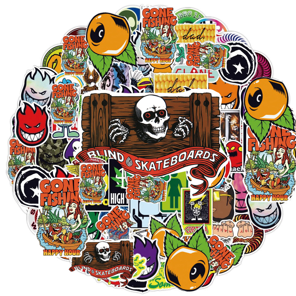 AliExpress 10/30/50/100pcs Cool Street Style Fashion Logo Stickers Cartoon Graffiti Decals for Skateboard Helmet Laptop Decoration Sticker, view 3