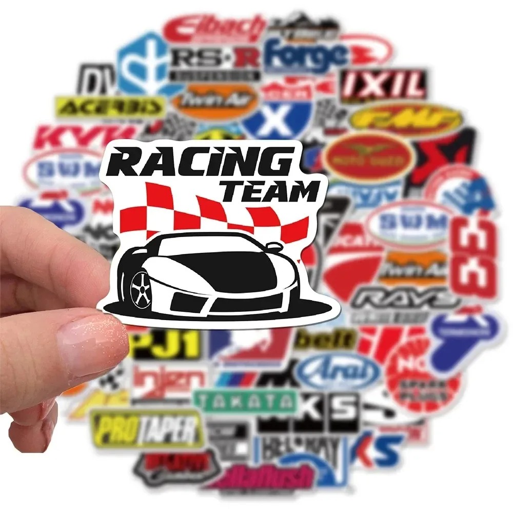 AliExpress 10/30/50/100Pcs Graffiti JDM Racing Car Modification Waterproof Stickers Motorcycle Bicycle Helmet Motor Laptop Sticker Kid Toys, view 3